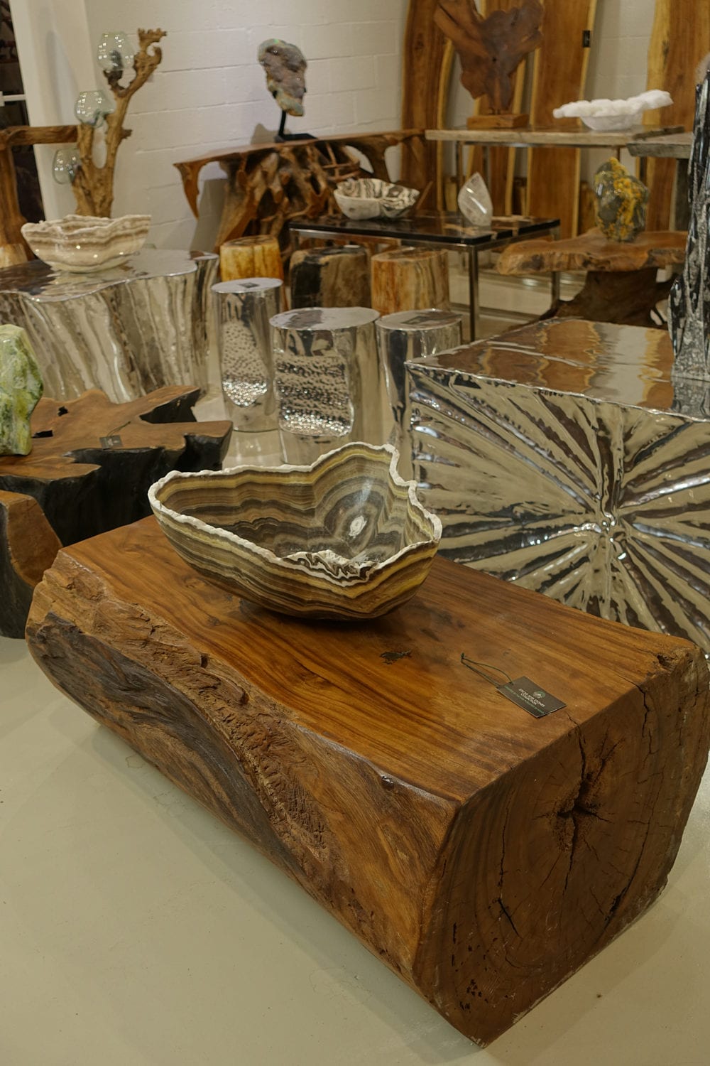 Natural Teak Stump Coffee Table | Sticks and Stones Collection